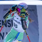 Cande Moreno, després del descens.