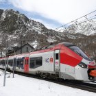 El tren sortint de l’Ospitalet.