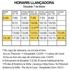 Horaris dels busos llançadora habilitats per Govern.
