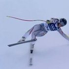 Cande Moreno en el moment de la caiguda.