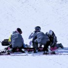 Seqüència de la greu caiguda de Cande Moreno durant el descens a Cortina.
