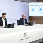 Joan Micó i Xavier Campuzano durant la presentació de l’enquesta.