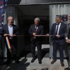L'expresident del Barça, Joan Laporta, inaugurant el centre de recollida de signatures a Andorra la Vella.