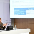 La ministra Conxita Marsol durant la presentació del projecte de llei de descongelació de lloguers