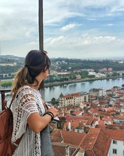 Clàudia Guerra., Portugal. Les vistes des del Palau Reial de la Universitat de Coïmbra, la més antiga de Portugal i una de les més antigues del món que estan actives actualment.
