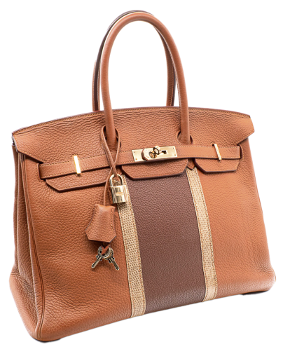 Bossa de mà Hermes Birkin 35 Ed. limitada Club en pell Clemence i color or.
