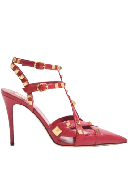 Sabates de saló Studdy amb taló de 10 cm i acabat d’efecte Antique Brass.