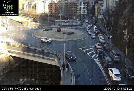 Imatge de la carretera general 1, a Fontaneda, amb congestions.