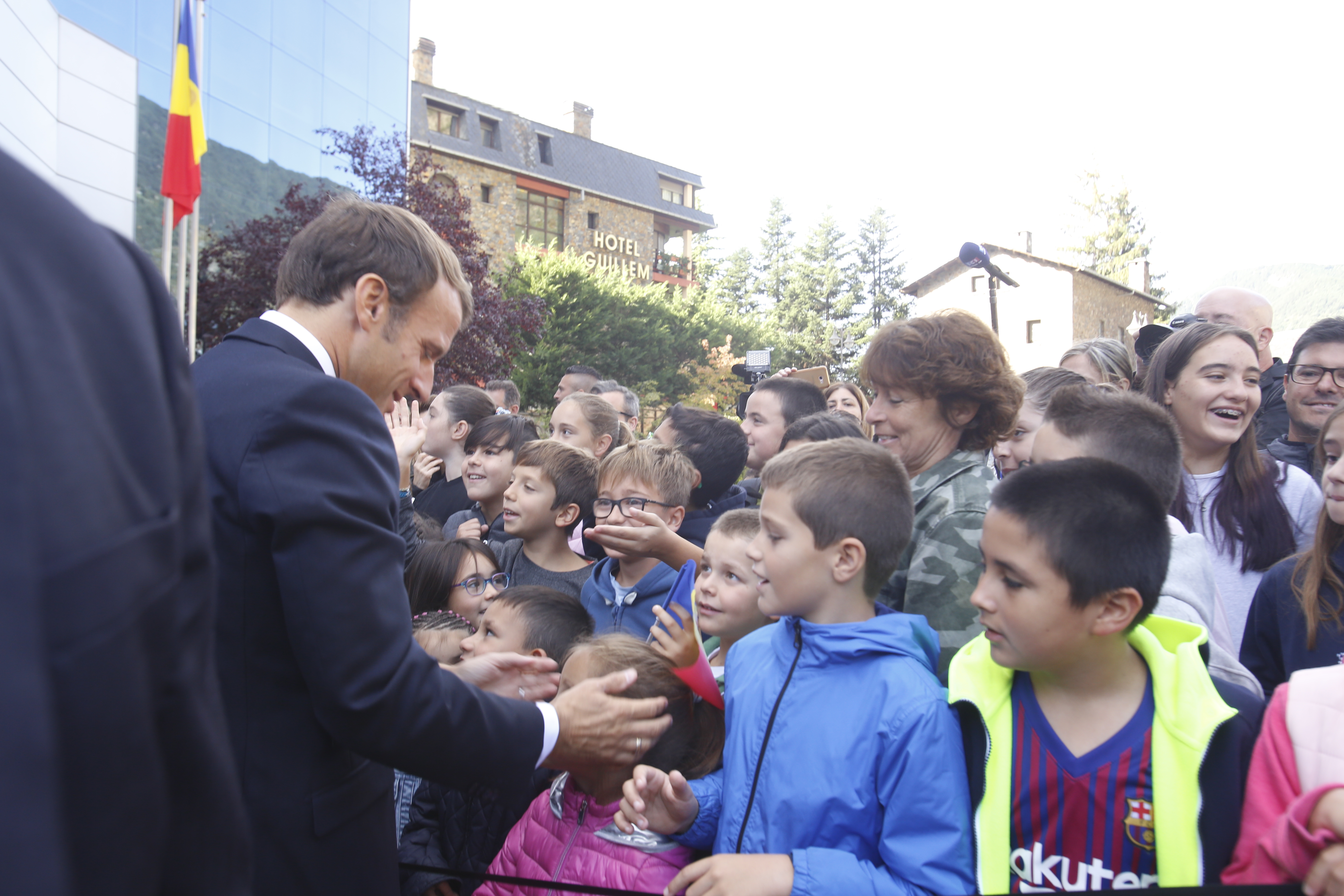 Macron, during the visit in 2019.