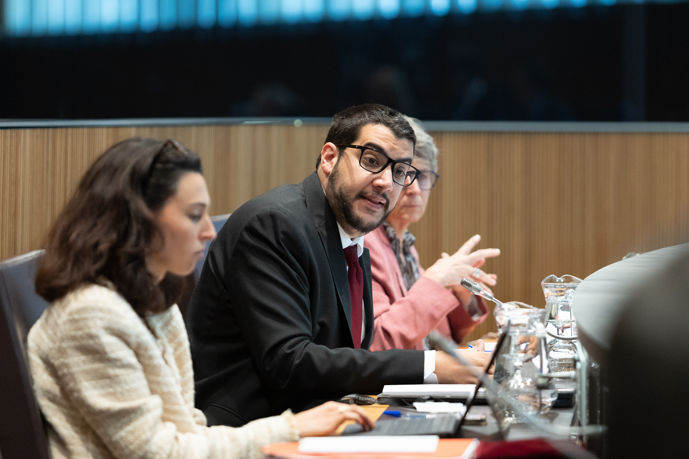 The councilors of the PS, Pere Baró, Laia Moliné and Susanna Vela.