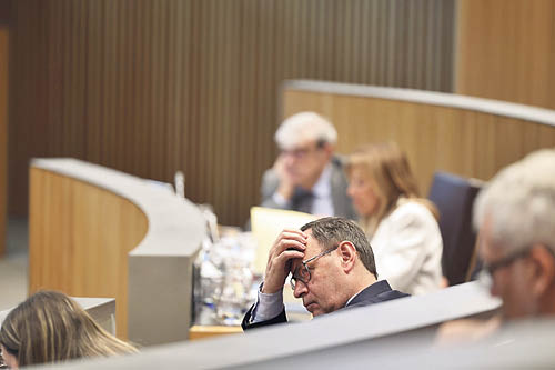 Jordi Jordana at the General Council, yesterday.