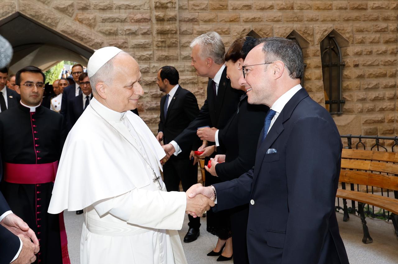 Spot with Pope Leo XIV at the Sagrada Familia.