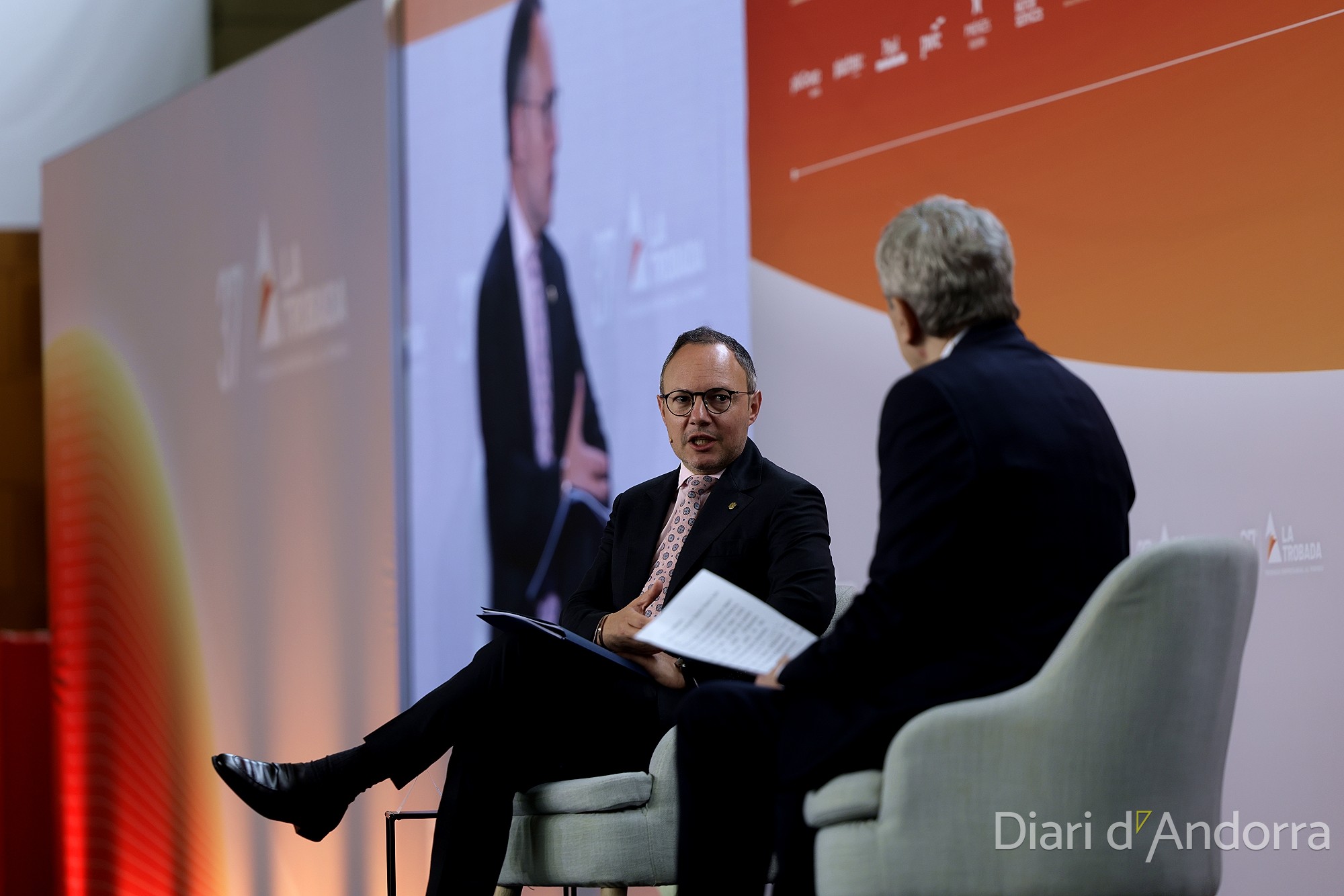 The Head of Government, Xavier Espot, during the Business Meeting in the Pyrenees.