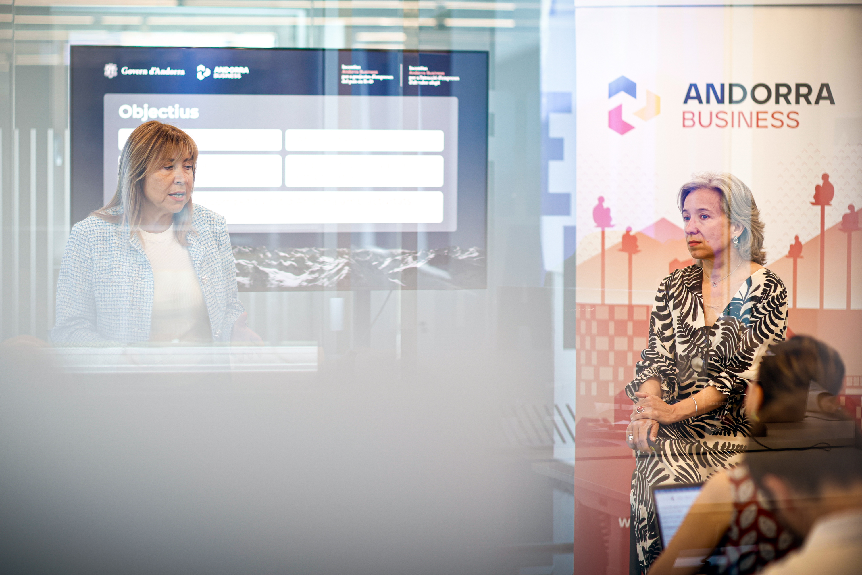 Conxita Marsol and Judit Hidalgo yesterday at Andorra Business.