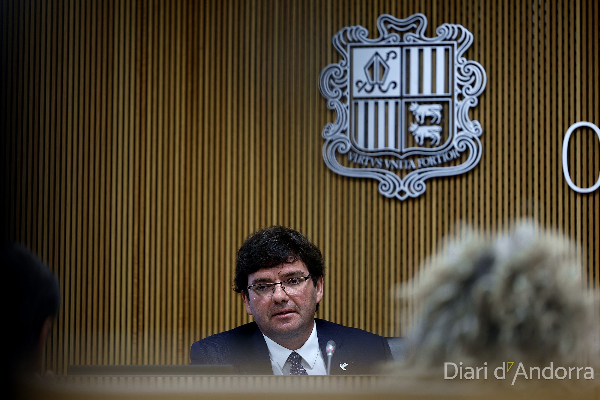 The citizen's advocate, Xavier Cañada, during the appearance at the General Council this morning.