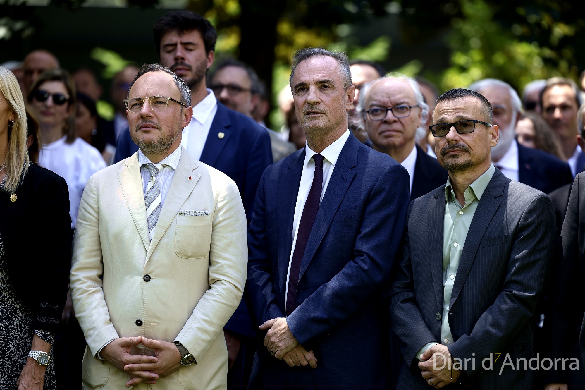 The head of government, Xavier Espot, at the celebration of France's National Day.