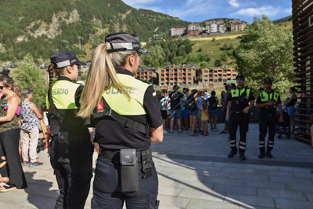 Canillo traffic officers during the parish's main festival.
