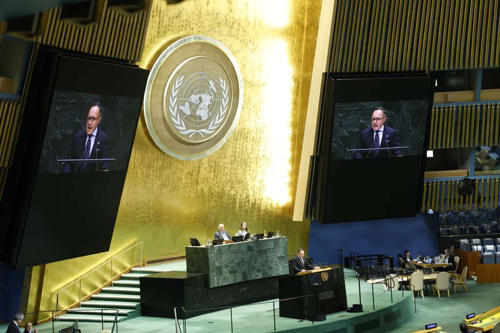 The head of government, Xavier Espot, in the speech before the United Nations Assembly