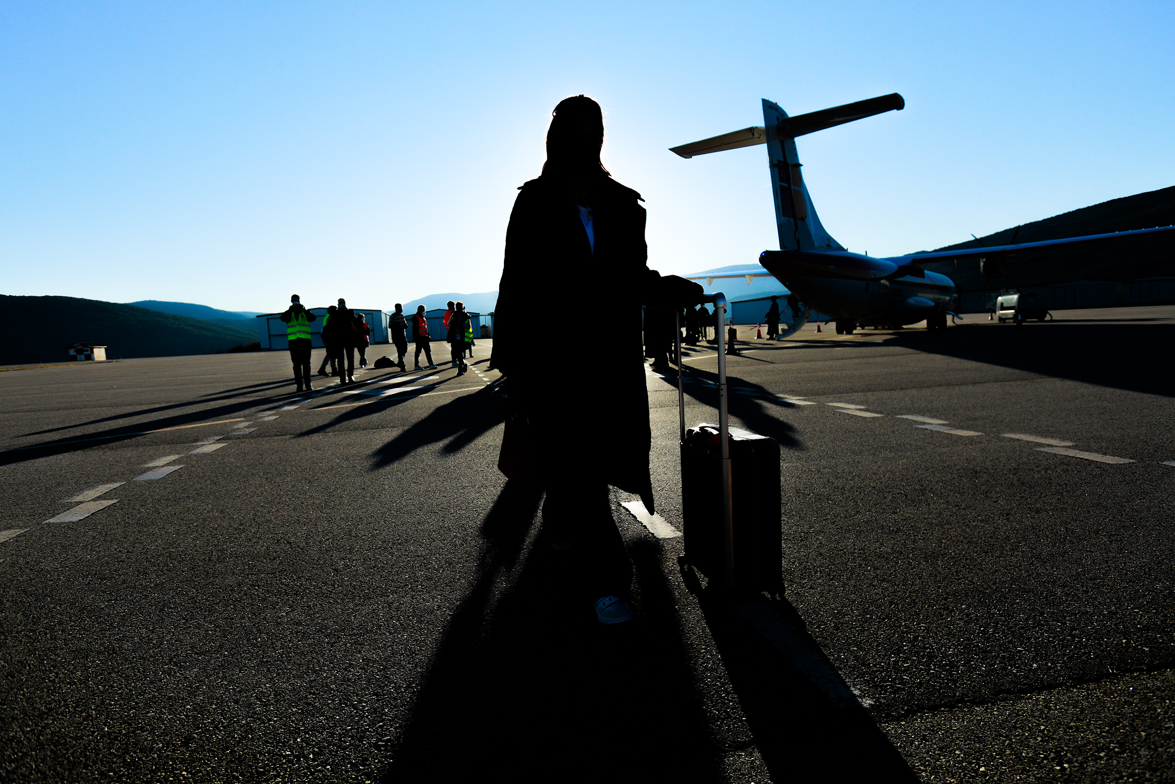Passengers at Andorra-la Seu airport.