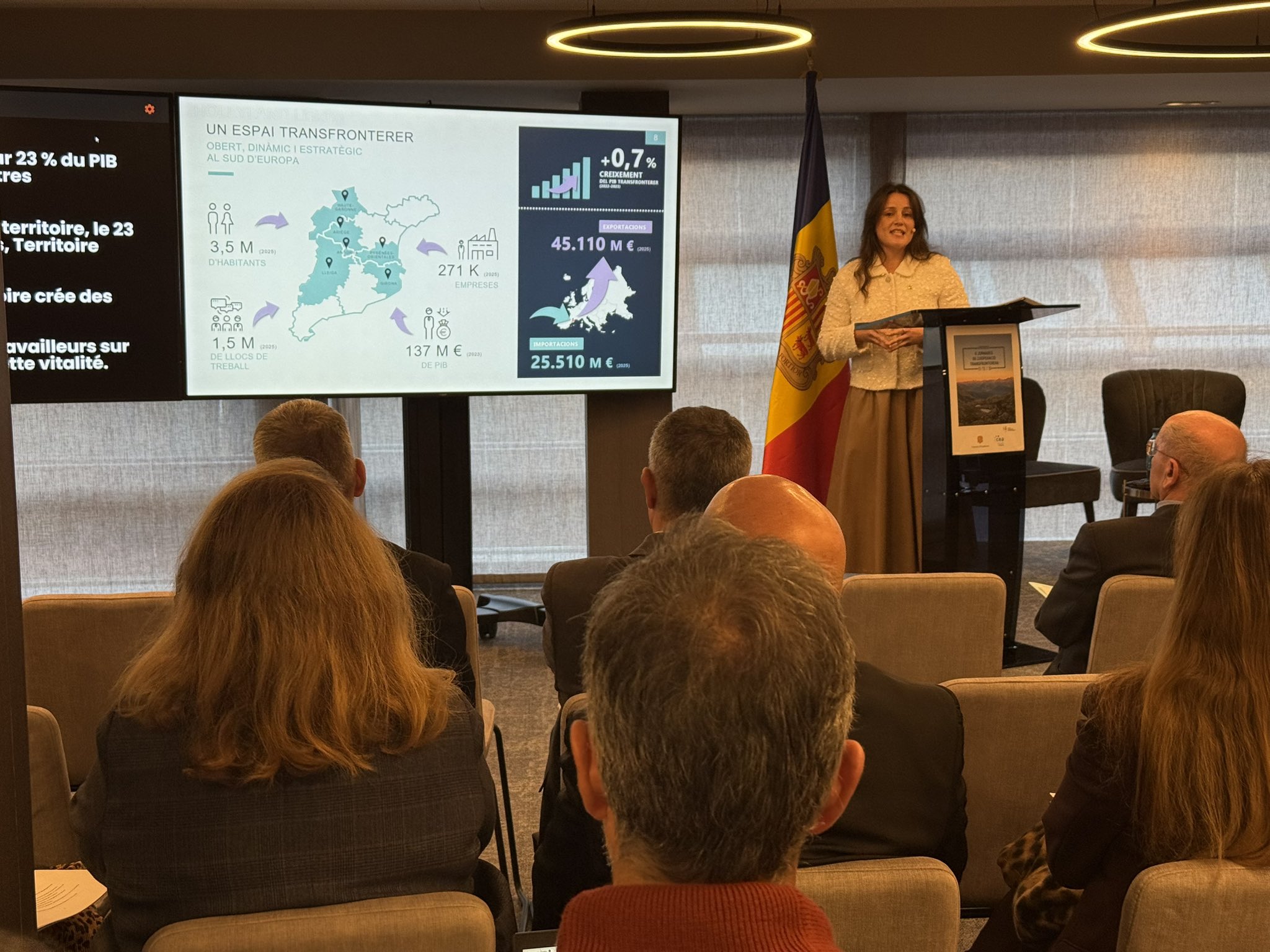 The ambassador for Cross-Border Cooperation, Noelia Souque, during her speech at the II Days of Cross-Border Cooperation.